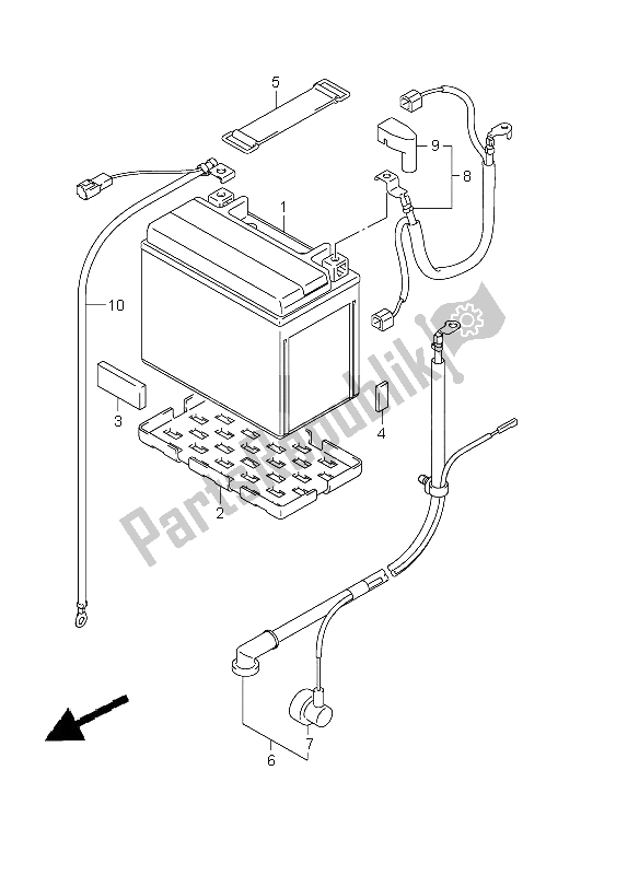 All parts for the Battery (dl650 E2) of the Suzuki DL 650A V Strom 2011