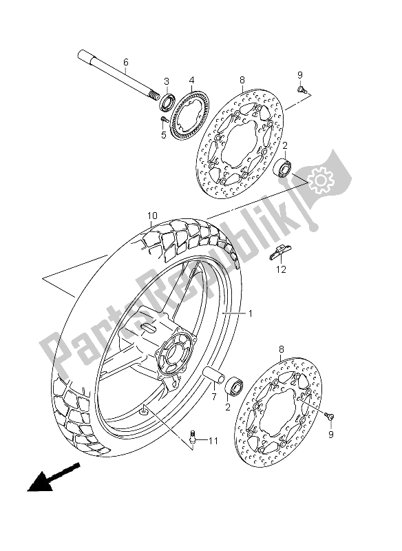 All parts for the Front Wheel (dl650aue E19) of the Suzuki DL 650A V Strom 2011