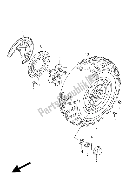 Todas las partes para Rueda Delantera de Suzuki LT A 500 XPZ Kingquad AXI 4X4 2012