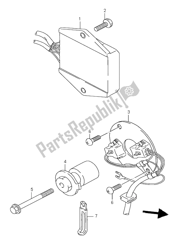 All parts for the Signal Generator of the Suzuki GS 500E 1996