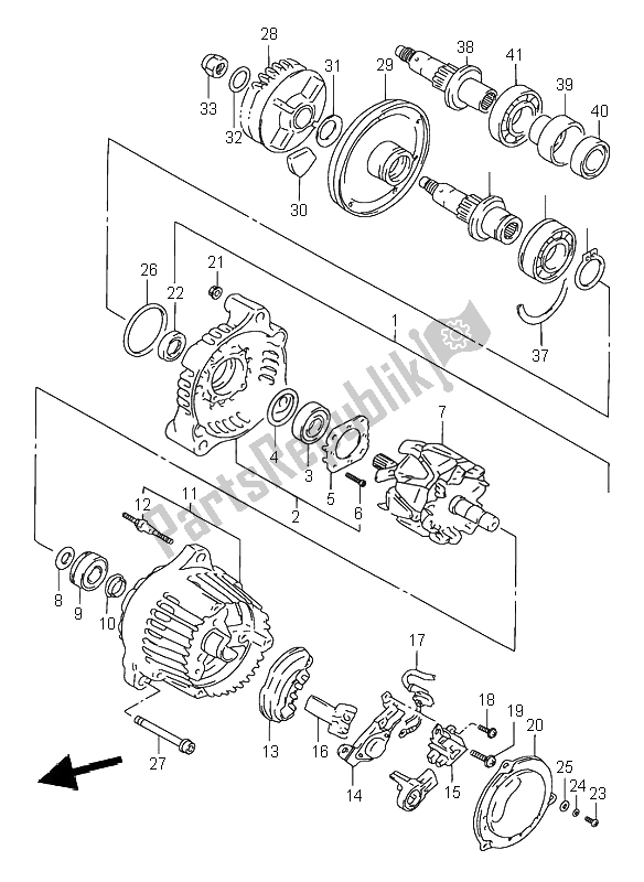 Tutte le parti per il Alternatore del Suzuki RF 900R 1996