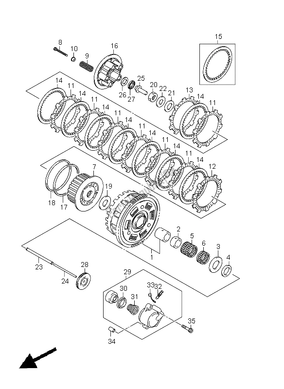 Alle onderdelen voor de Koppeling van de Suzuki GSF 1250A Bandit 2011