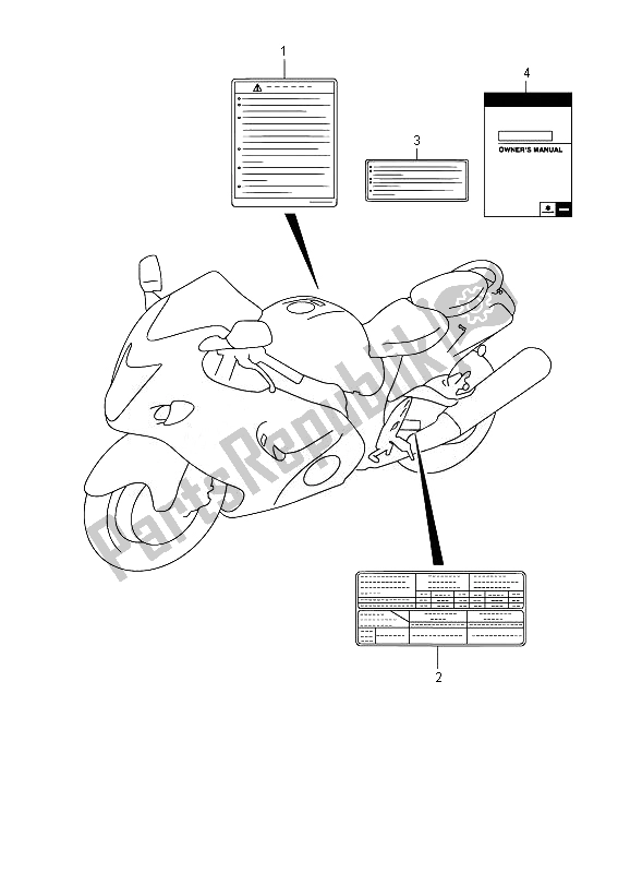 Wszystkie części do Etykieta (gsx1300ra E19) Suzuki GSX 1300 RA Hayabusa 2014