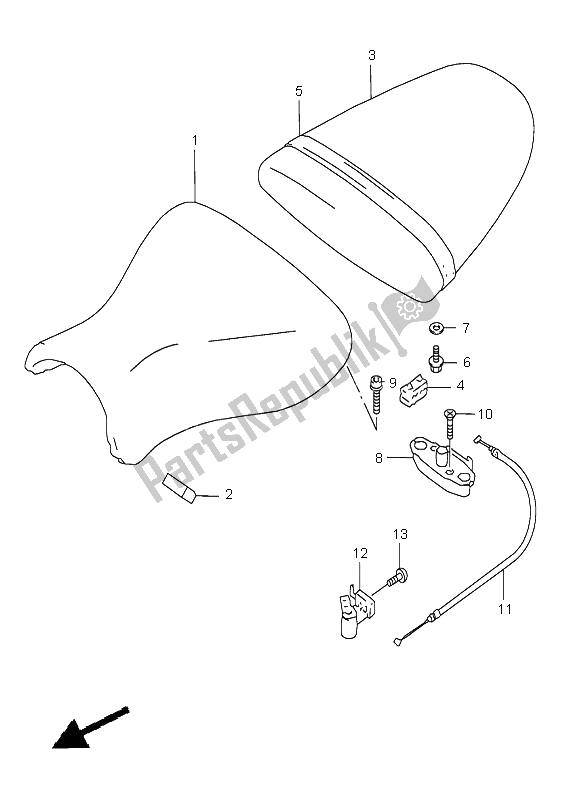 All parts for the Seat of the Suzuki GSX R 600 1998