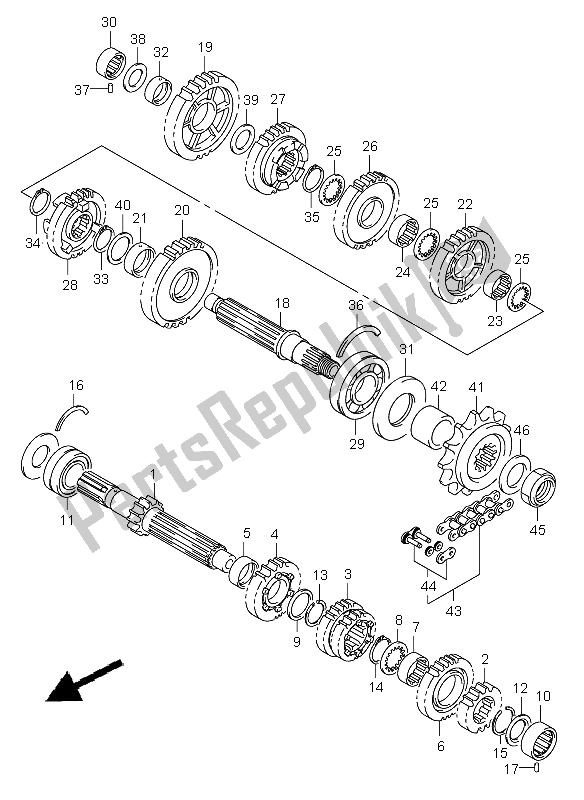 Tutte le parti per il Trasmissione del Suzuki GSX R 600 2002