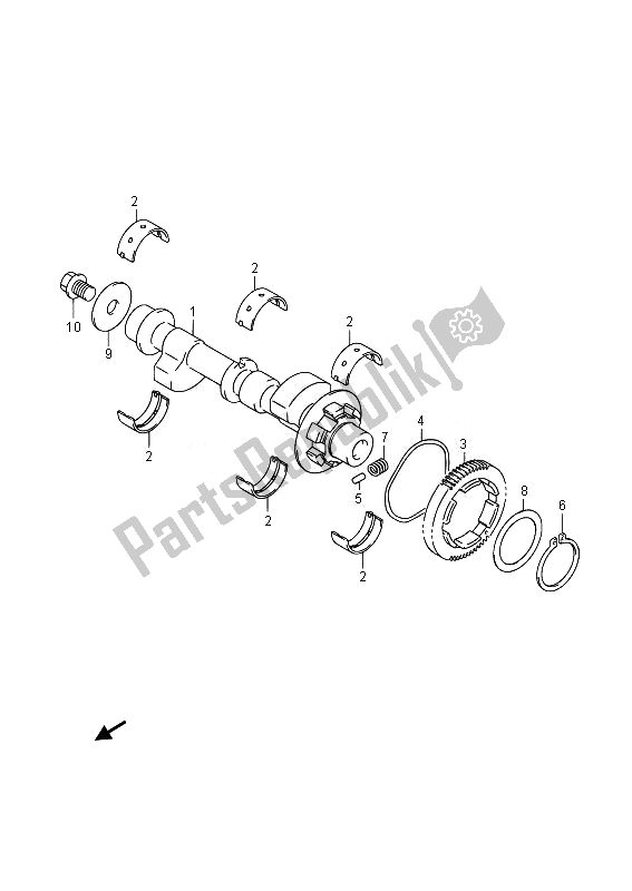 All parts for the Crank Balancer of the Suzuki GW 250 Inazuma 2014