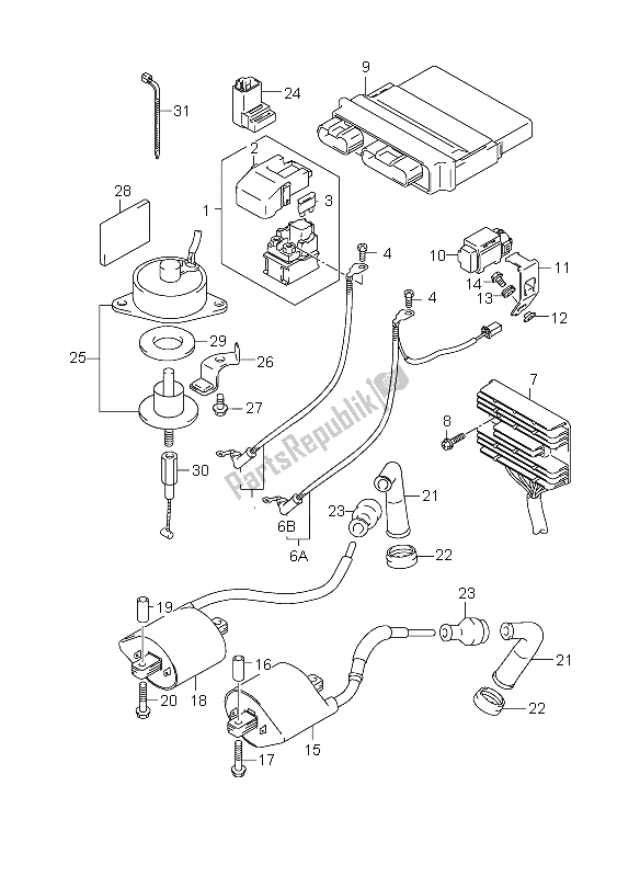 All parts for the Electrical of the Suzuki VL 1500 Intruder LC 2008