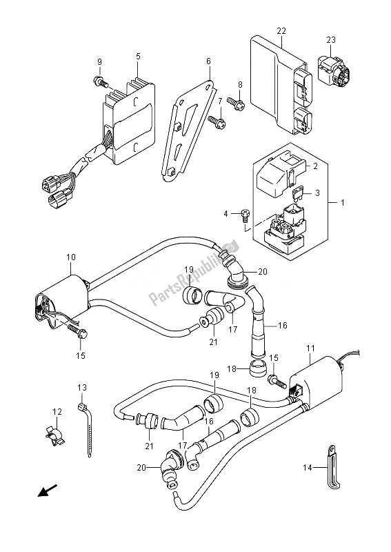 All parts for the Electrical (dl650aue) of the Suzuki DL 650A V Strom 2014