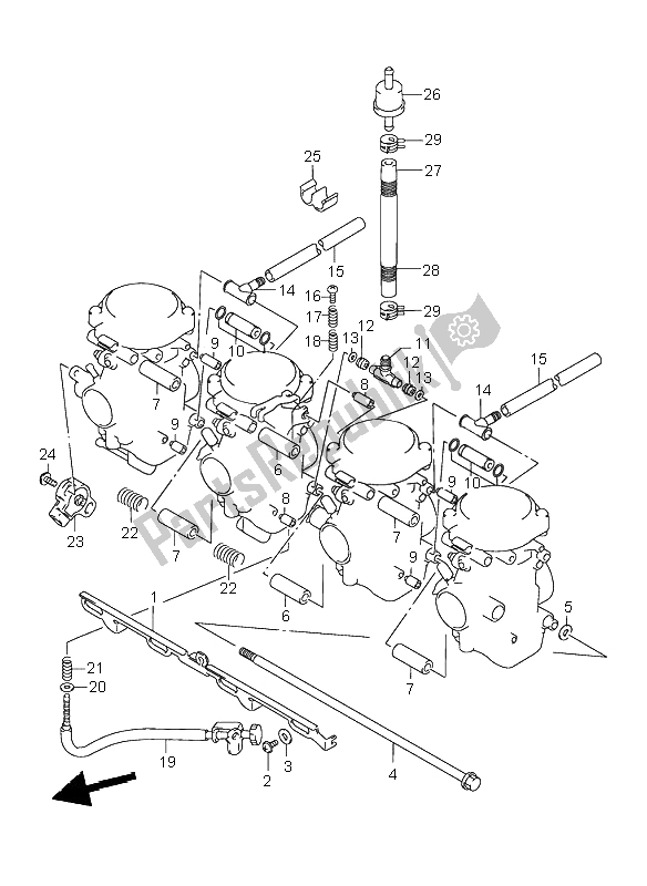 All parts for the Carburetor Fittings of the Suzuki GSX 750F 2003