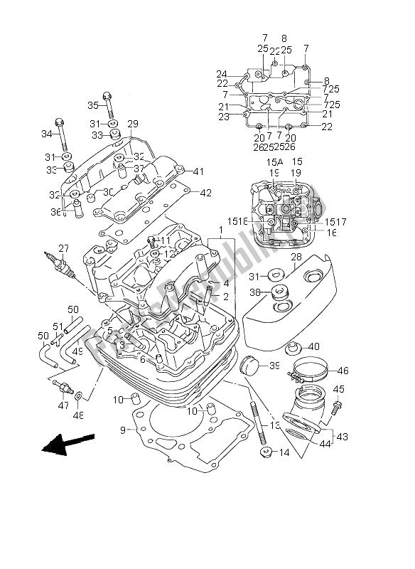 Todas las partes para Culata (delantera) de Suzuki VL 1500 Intruder LC 1998