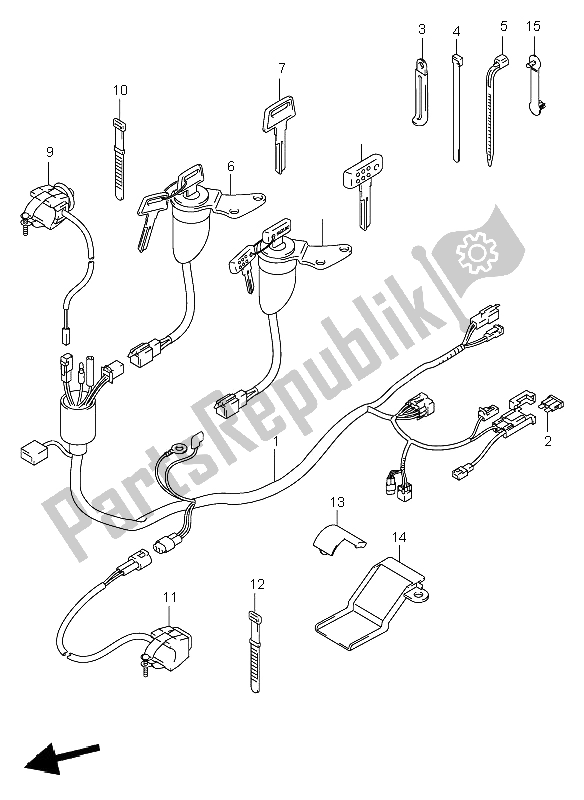 All parts for the Wiring Harness (dr-z400e E1) of the Suzuki DR Z 400E 2002