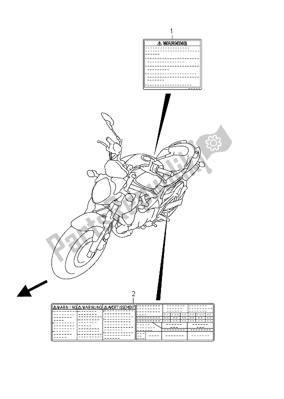 Toutes les pièces pour le étiquette (sfv650 E21) du Suzuki SFV 650A Gladius 2011