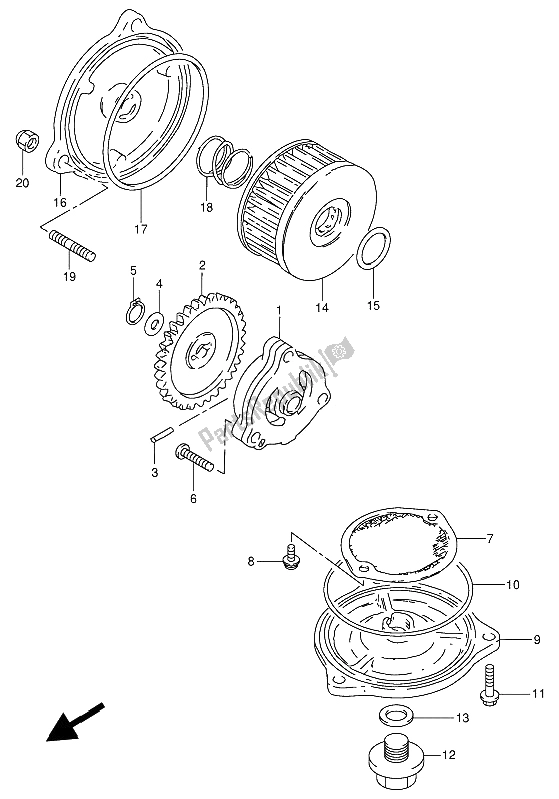 Toutes les pièces pour le La Pompe à Huile du Suzuki GN 250E 1991