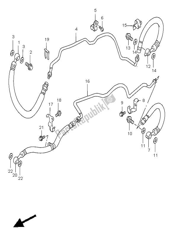 Alle onderdelen voor de Voorremleiding (gsf1200sa) van de Suzuki GSF 1200 Nssa Bandit 1998