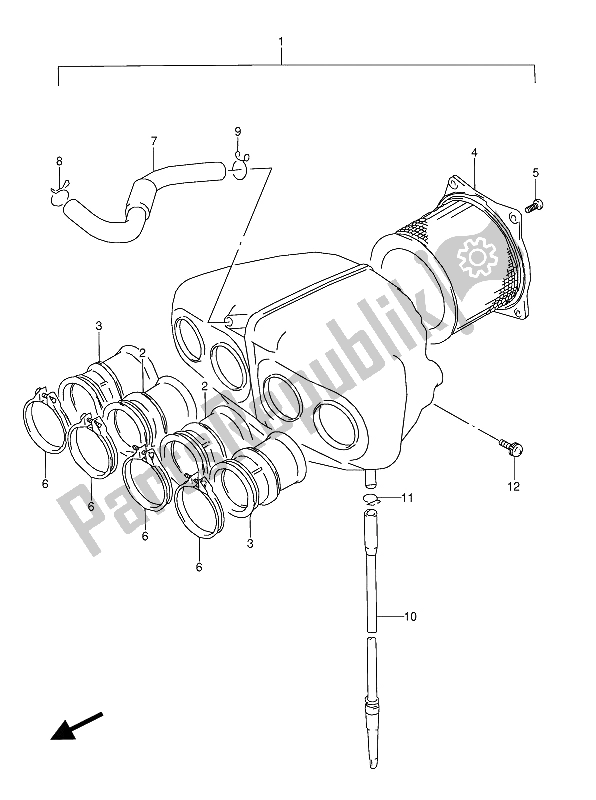 Toutes les pièces pour le Purificateur D'air du Suzuki GSX 600 FUU2 1988