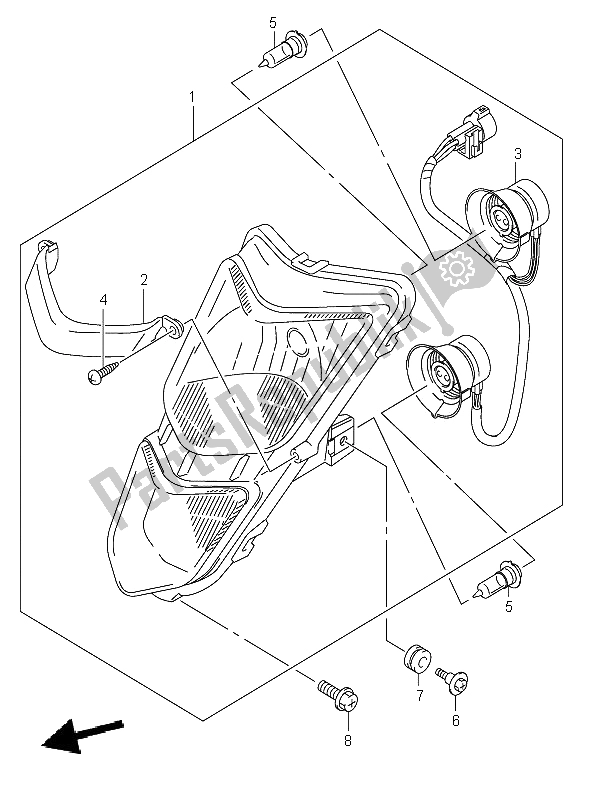 Wszystkie części do Reflektor Suzuki LT Z 400 Quadsport 2005