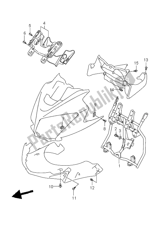 All parts for the Cowling Body Installation Parts of the Suzuki DL 650A V Strom 2007