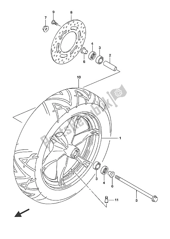 Tutte le parti per il Ruota Anteriore (uh125 P53) del Suzuki UH 125A Burgman 2016