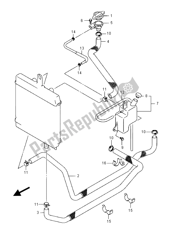 Alle onderdelen voor de Radiator Slang van de Suzuki UH 125A Burgman 2015