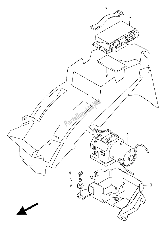 All parts for the Hydraulic Unit of the Suzuki GSF 1200 Nssa Bandit 1998