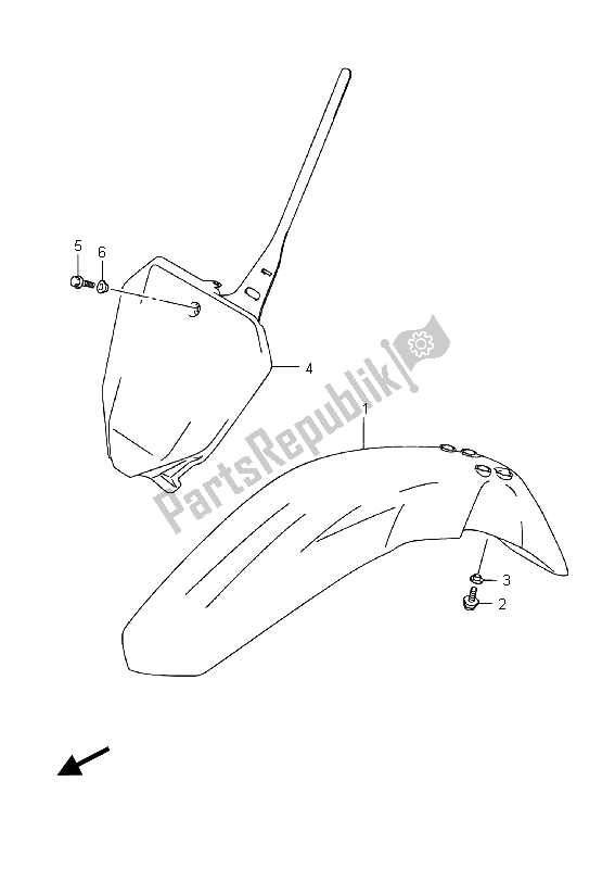 All parts for the Front Fender of the Suzuki DR Z 125 SW LW 2015