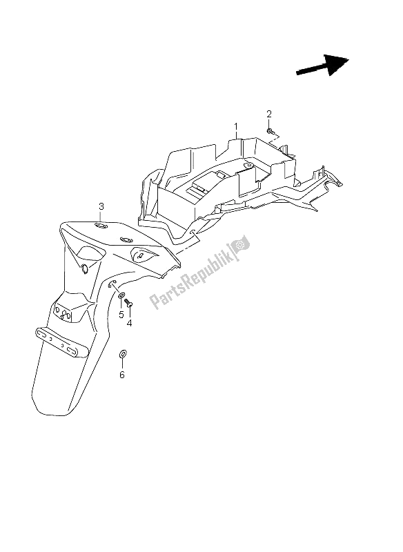 Tutte le parti per il Parafango Posteriore (dl650a E19) del Suzuki DL 650A V Strom 2011