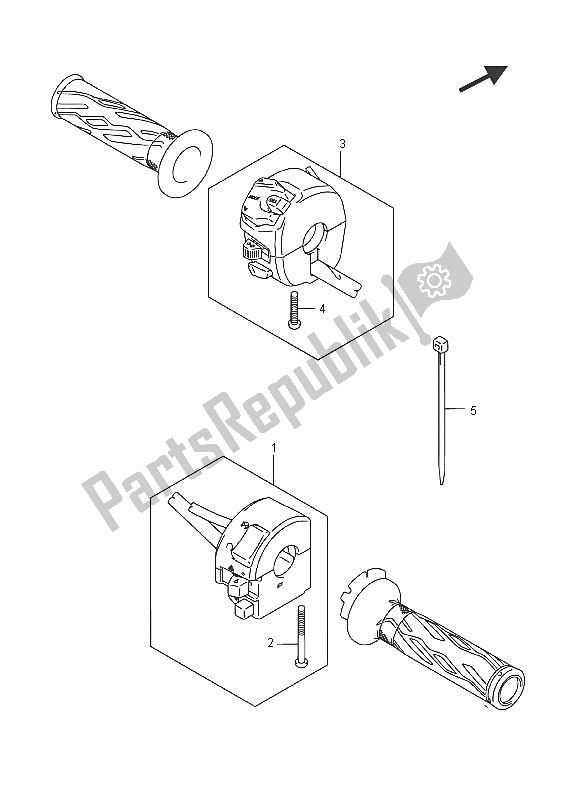 Todas las partes para Interruptor De La Manija de Suzuki DL 1000A V Strom 2016