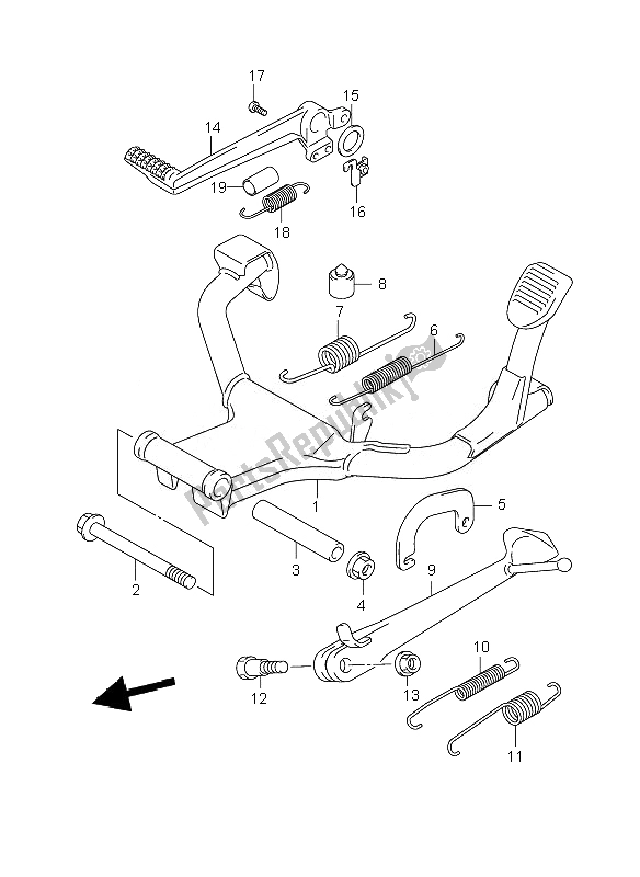 All parts for the Stand of the Suzuki GSF 650 Nsnasa Bandit 2007