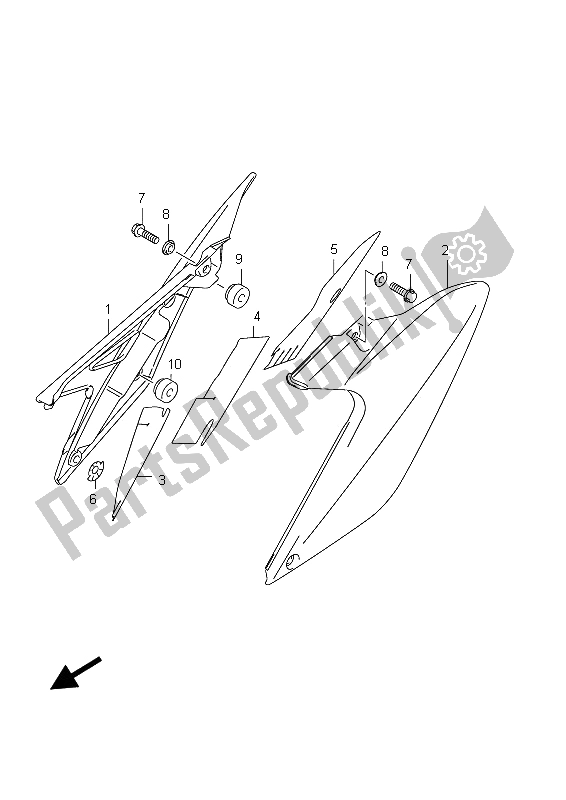 All parts for the Frame Cover of the Suzuki RMX 450Z 2012