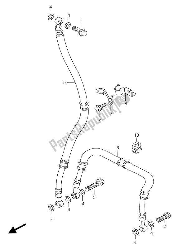 All parts for the Front Brake Hose of the Suzuki GSX R 750 1997