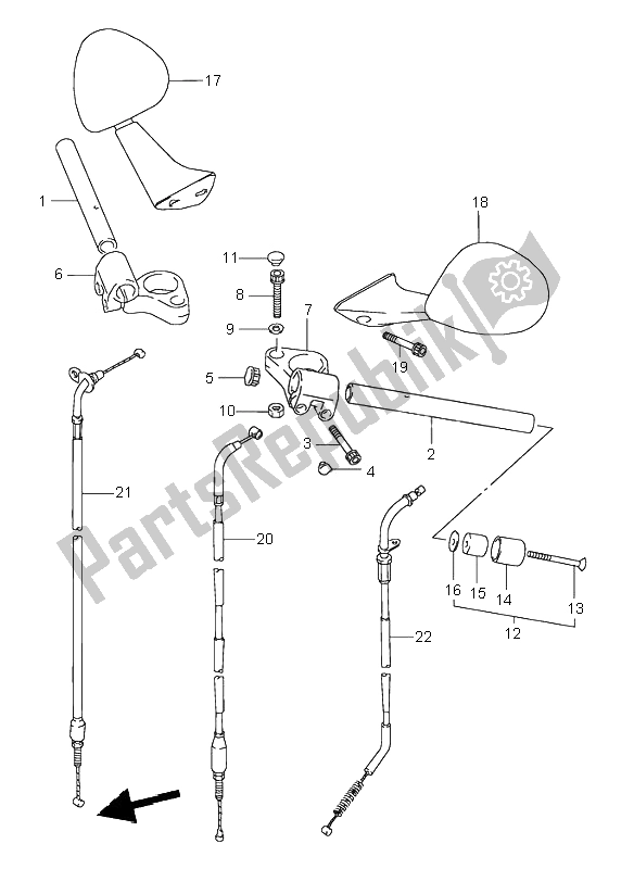 Tutte le parti per il Manubrio del Suzuki GSX 600F 1996