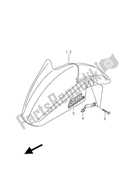 All parts for the Front Fender of the Suzuki GSX 650 FA 2010