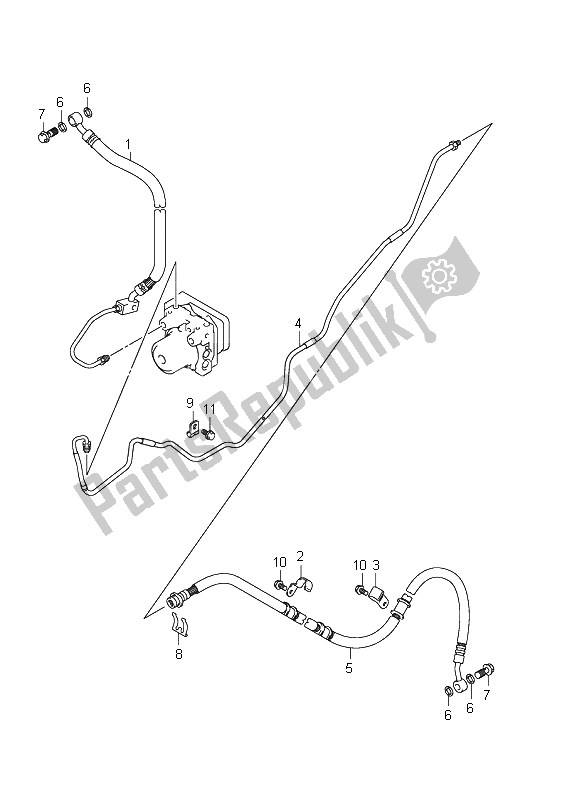 Todas las partes para Manguera De Freno Trasero (an400za E2) de Suzuki Burgman AN 400 AZA 2011