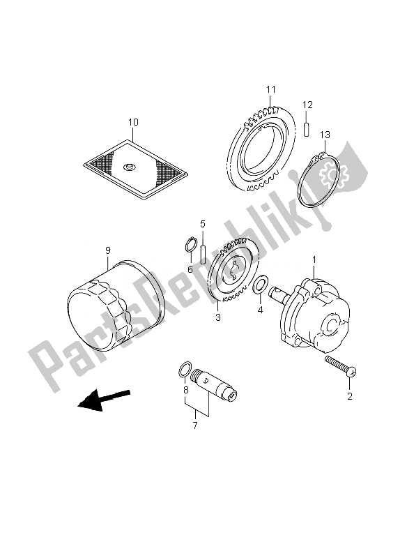 Tutte le parti per il Pompa Dell'olio del Suzuki DL 1000 V Strom 2010