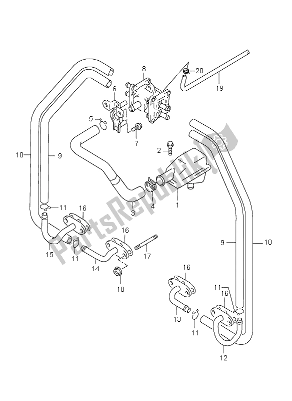 All parts for the 2nd Air (e18) of the Suzuki GSX 600F 2002