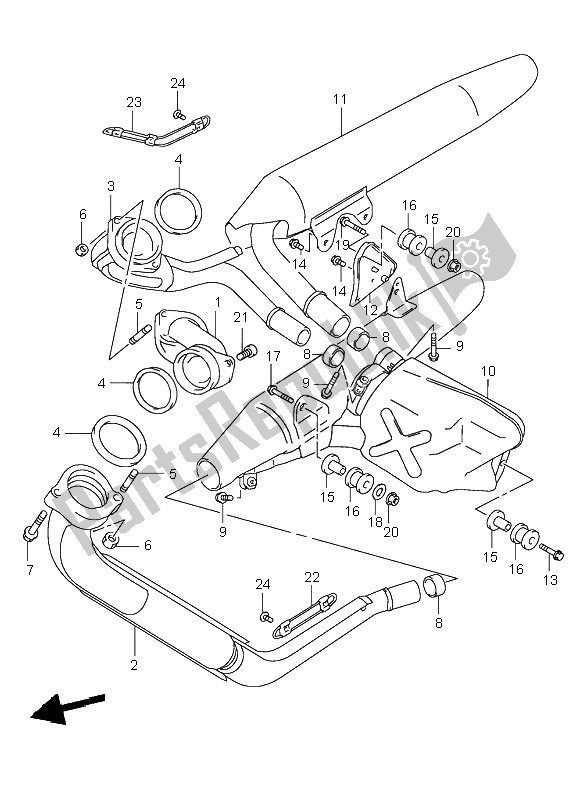 Toutes les pièces pour le Silencieux du Suzuki VL 1500 Intruder LC 2004