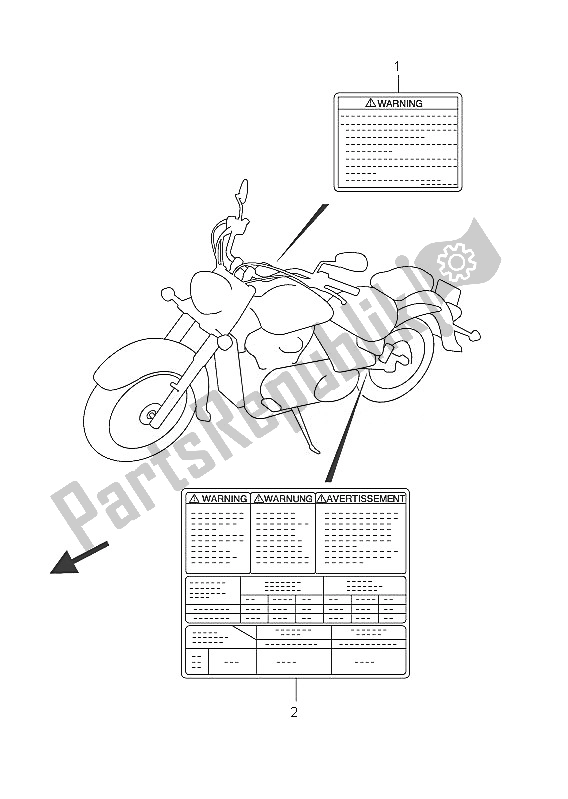 Tutte le parti per il Etichetta (vl800c E24) del Suzuki C 800 VL Intruder 2011