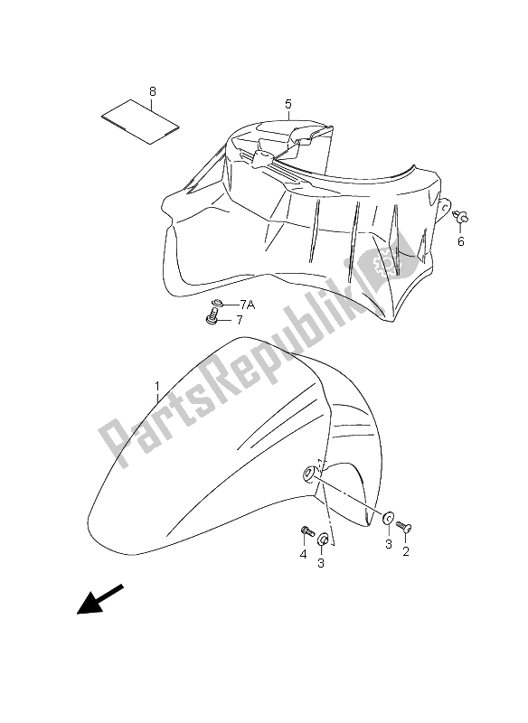 Todas las partes para Guardabarros Delantero de Suzuki UH 125 Burgman 2005