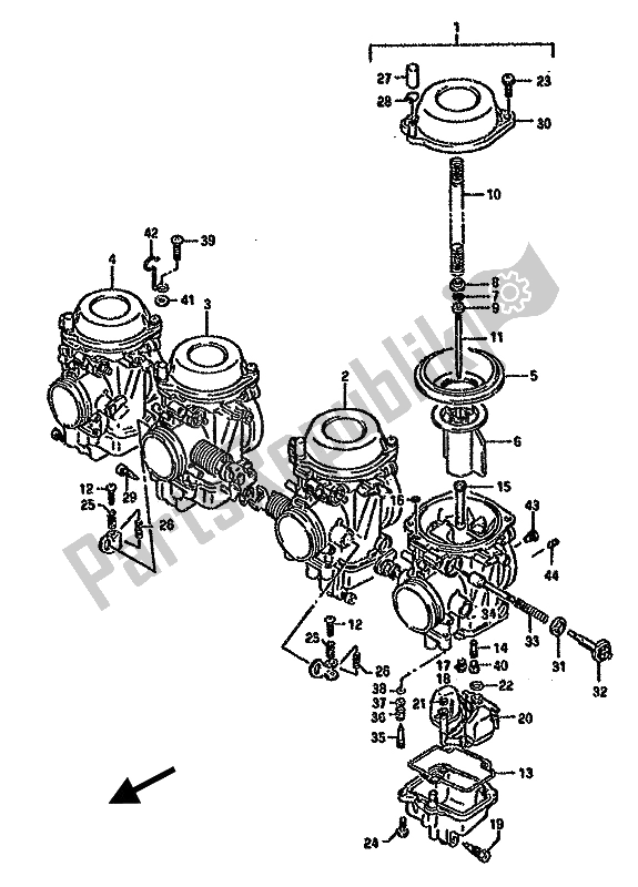 Todas las partes para Carburador de Suzuki GSX 750F 1993