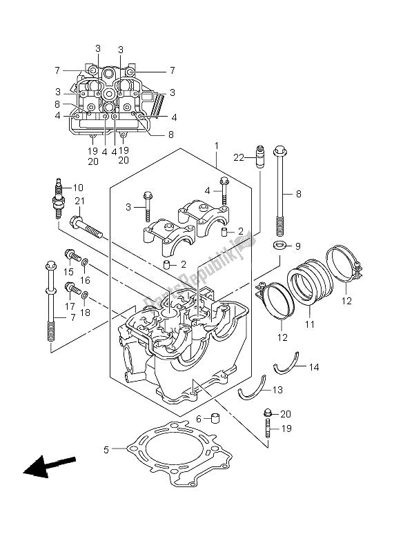 Tutte le parti per il Testata del Suzuki RM Z 250 2007