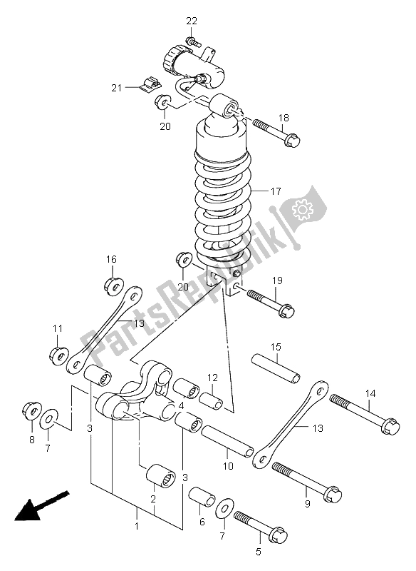 Todas las partes para Palanca De Amortiguación Trasera de Suzuki DL 1000 V Strom 2003