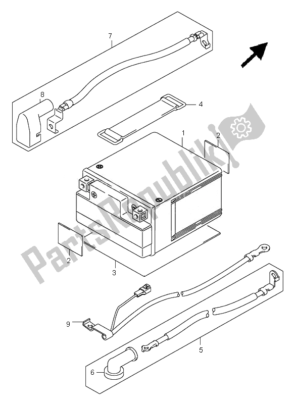 Todas as partes de Bateria do Suzuki RV 125 Vanvan 2007