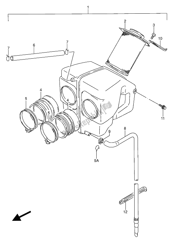 Alle onderdelen voor de Luchtfilter van de Suzuki GS 500 EU 1990