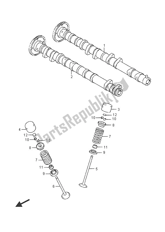 All parts for the Camshaft & Valve of the Suzuki GSR 750A 2016