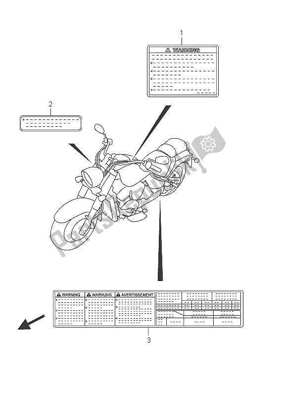Toutes les pièces pour le étiquette (vlr1800t E24) du Suzuki C 1800R VLR 1800 Intruder 2011