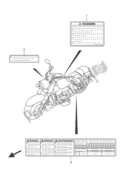 Alle onderdelen voor de Label (vlr1800t E24) van de Suzuki C 1800R VLR 1800 Intruder 2011