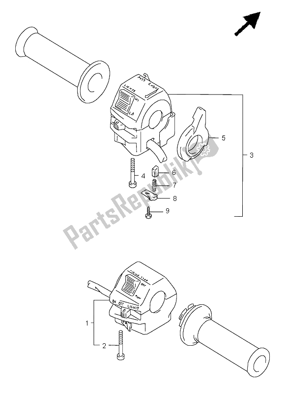 Toutes les pièces pour le Interrupteur De Poignée du Suzuki GS 500E 1996