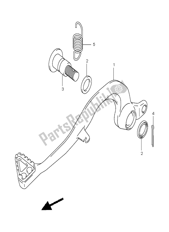 All parts for the Rear Brake of the Suzuki RM 250 2001