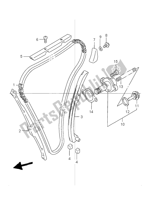 Alle onderdelen voor de Cam Ketting van de Suzuki GSX 1200 Inazuma 2000