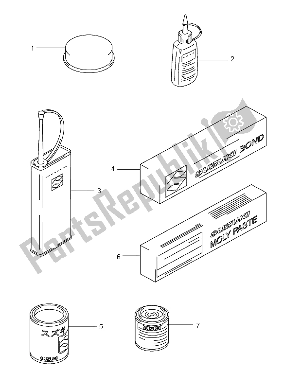 Todas as partes de Opcional do Suzuki GSX 750F 2004